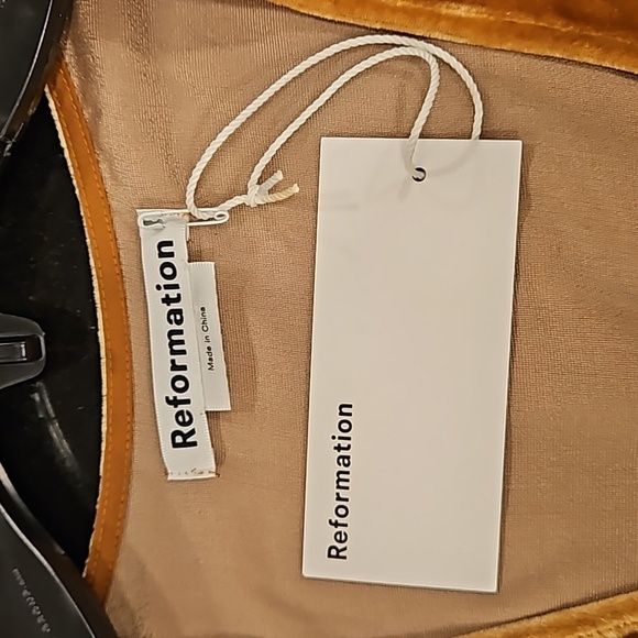 💕REFORMATION💕 Bohome Dress ~ Gold Small S NWT - Picture 12 of 15